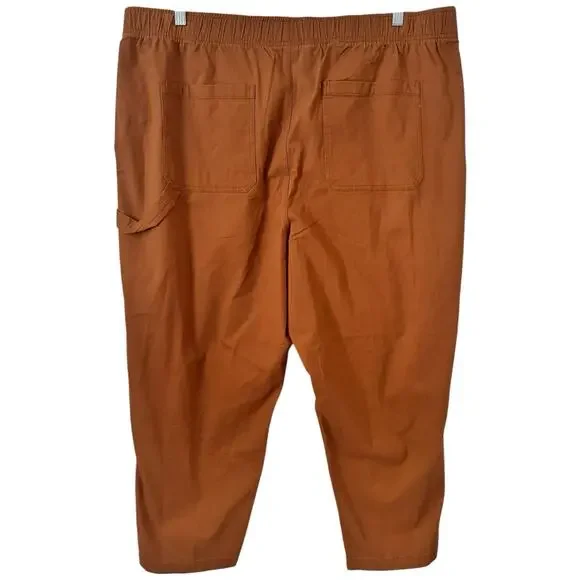 NWT Old Navy High Rise Pulla Comfort Waist Brown Straight Leg Pants Women’s XXL - Picture 2 of 7